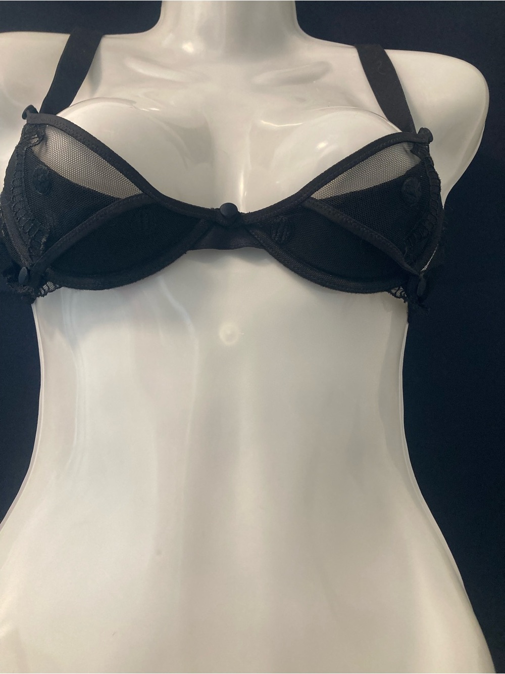 (RARE)Implicite Sample Black Mesh Underwire Bra 34B